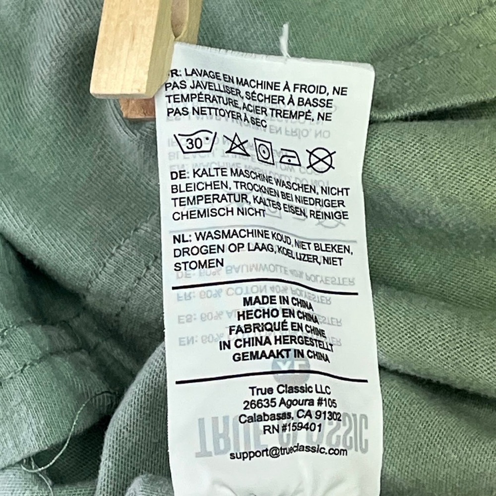 True Classic Mens XL Sage Green Heather Short Sleeve Crew Neck Athletic Fit Tee - Picture 11 of 14